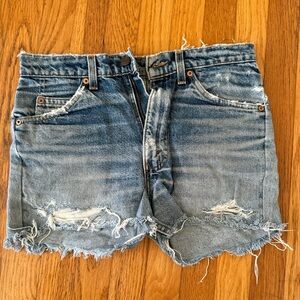 Distressed Vintage 90s LEVIS cutoff shorts with Orange tab